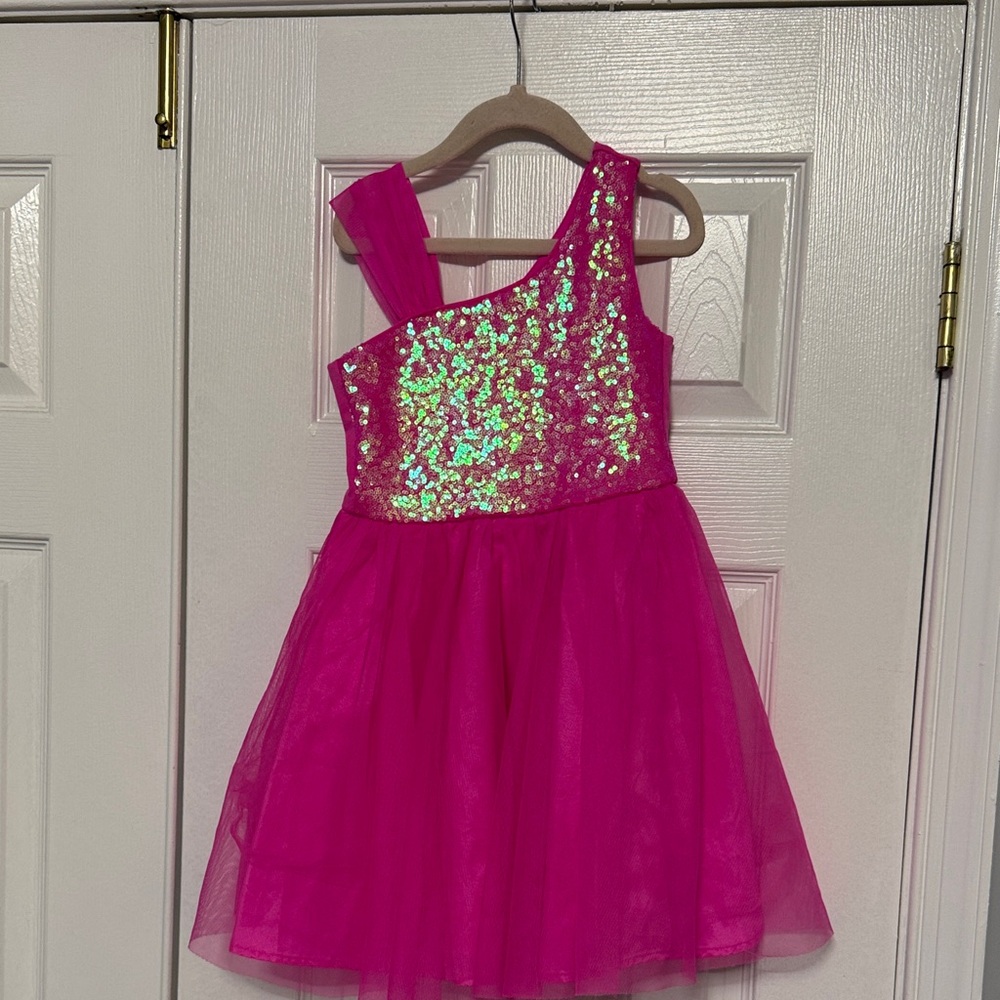 Sparkling Pink Sequin Kids Dress